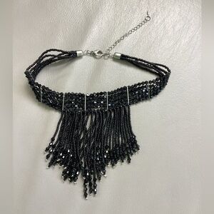 Elegant Black Beaded Necklace